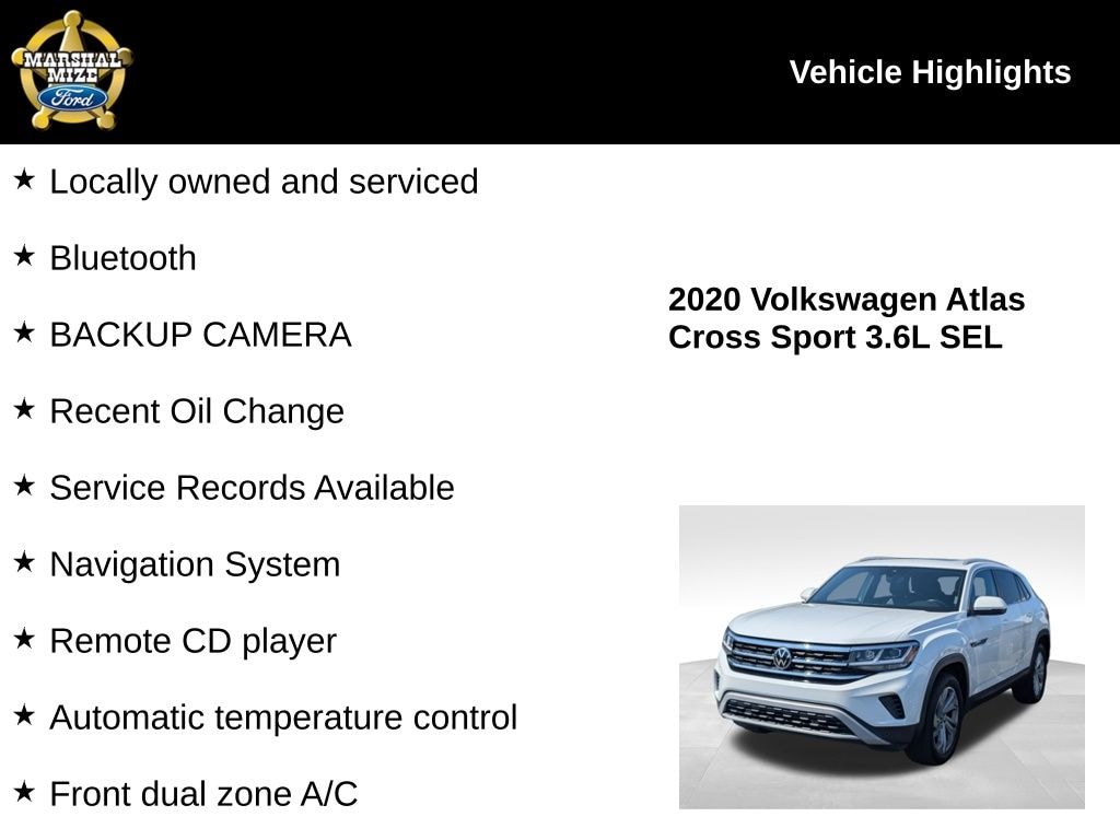 Certified 2020 Volkswagen Atlas Cross Sport 3.6L V6 SEL SUV