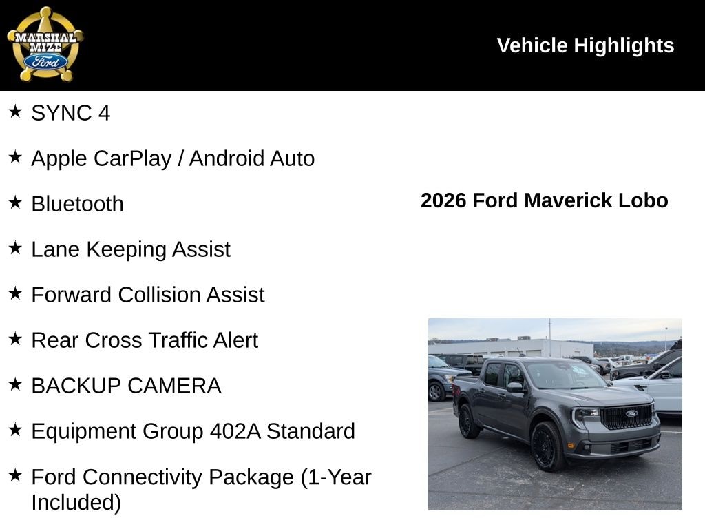 New 2026 Ford Maverick Lobo Standard Truck