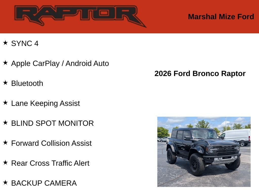 New 2026 Ford Bronco Raptor SUV