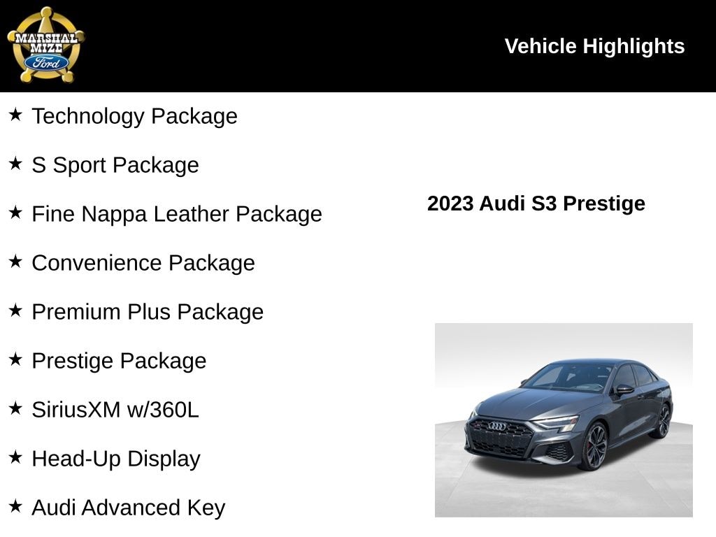 Used 2023 Audi S3 2.0T Prestige Sedan