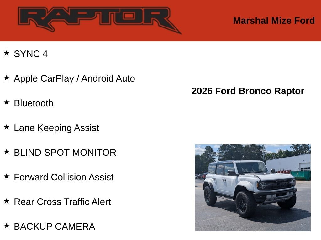New 2026 Ford Bronco Raptor SUV
