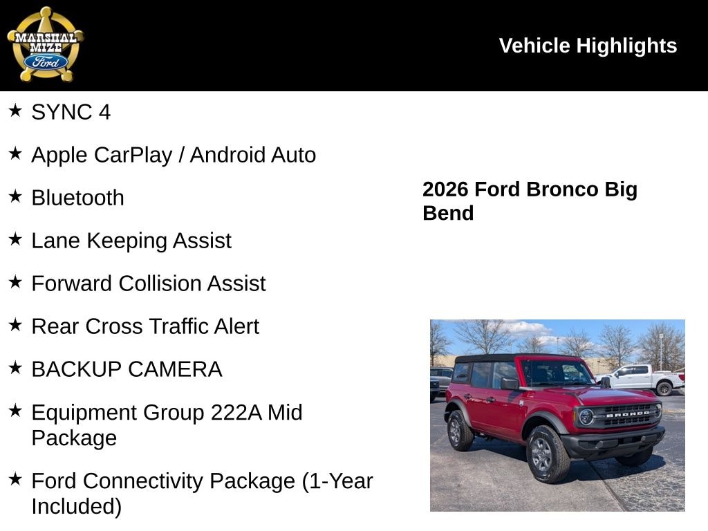 New 2026 Ford Bronco Big Bend SUV