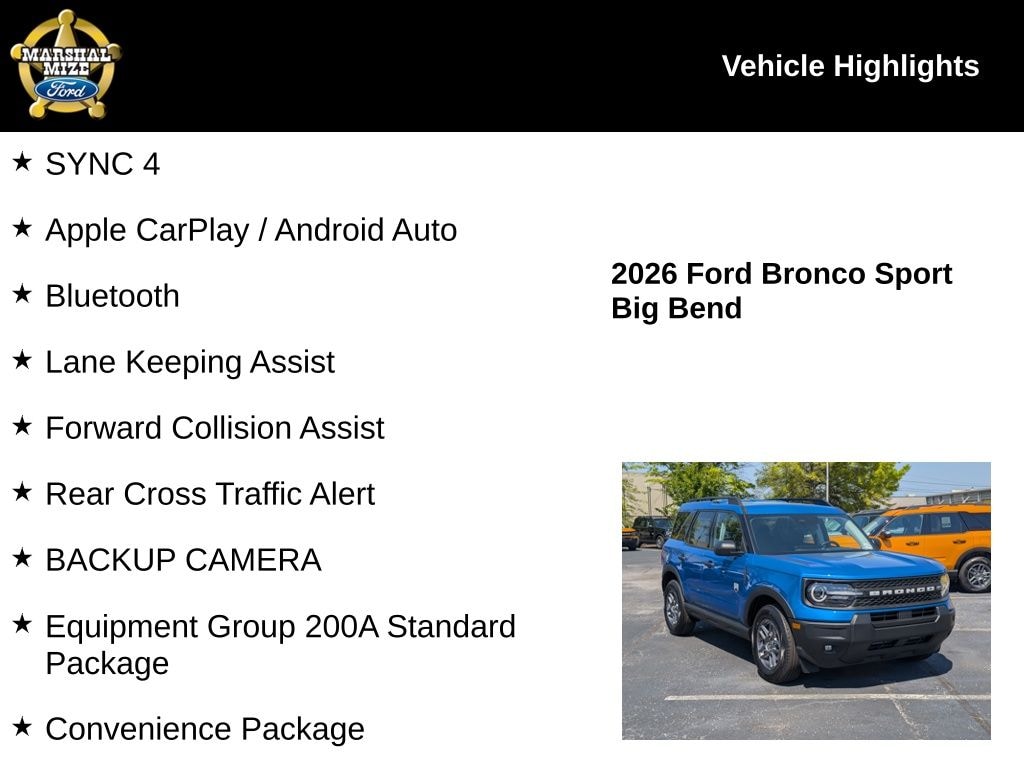 New 2026 Ford Bronco Sport Big Bend SUV