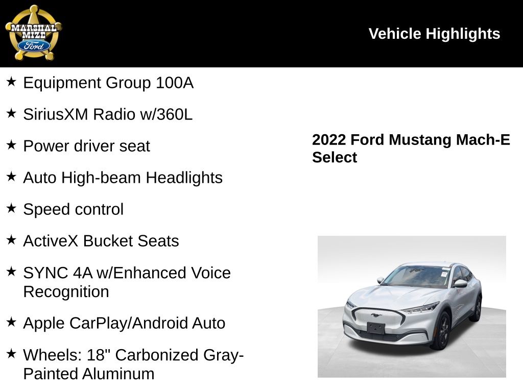 Used 2022 Ford Mustang Mach-E Select RWD with VIN 3FMTK1RM2NMA17806 for sale in Chattanooga, TN