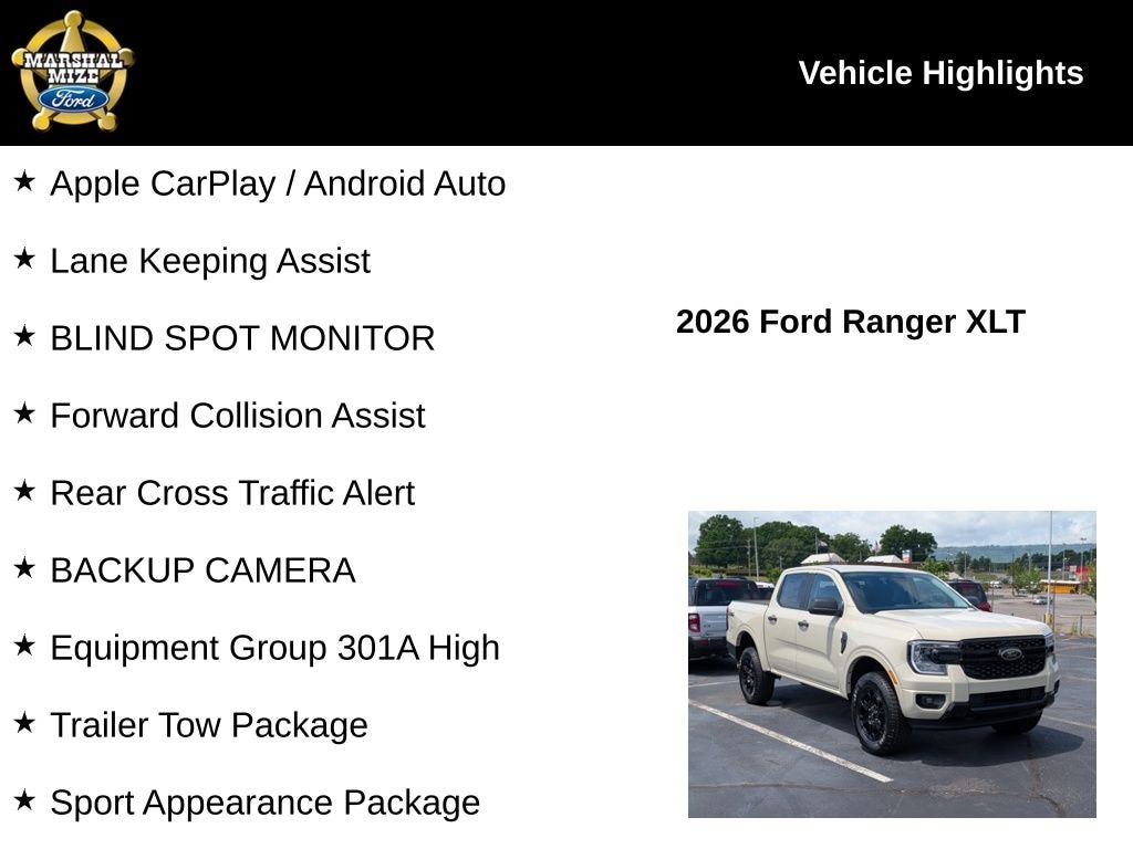New 2026 Ford Ranger XLT Truck