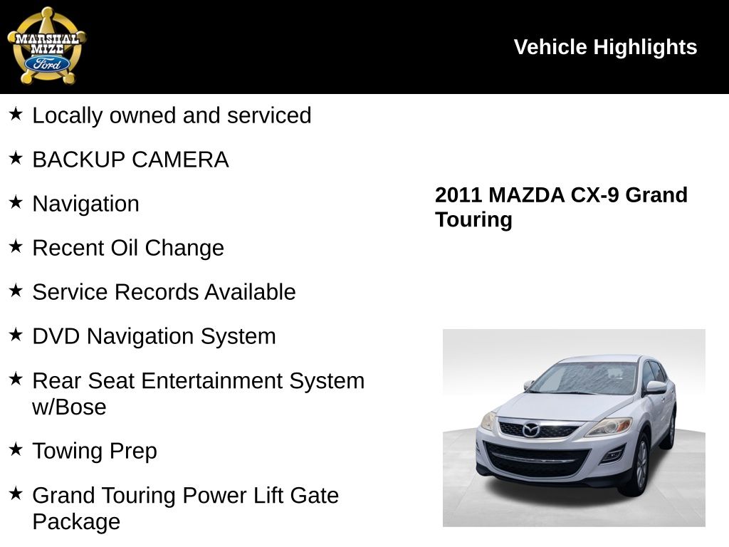 Used 2011 Mazda CX-9 Grand Touring with VIN JM3TB2DA9B0318635 for sale in Chattanooga, TN