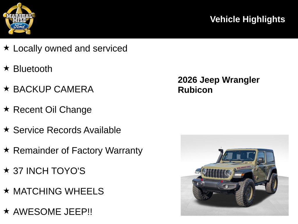 Certified 2026 Jeep Wrangler Rubicon SUV