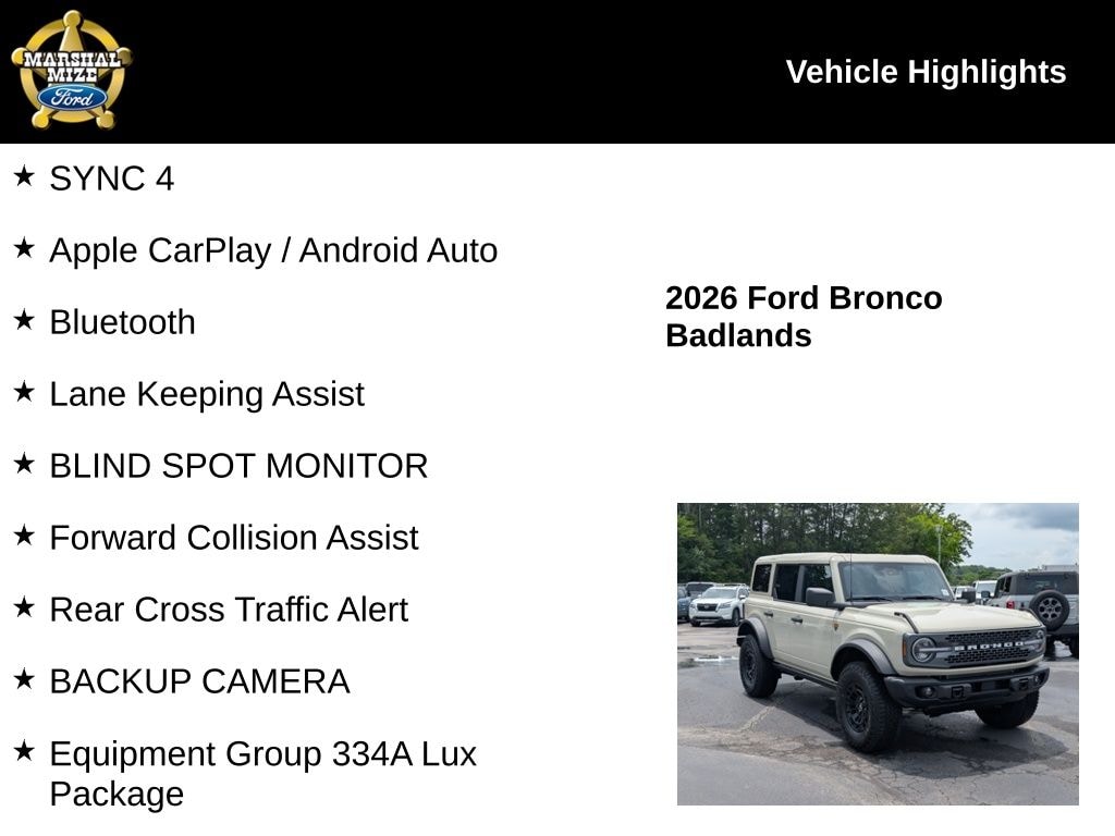 New 2026 Ford Bronco Badlands SUV