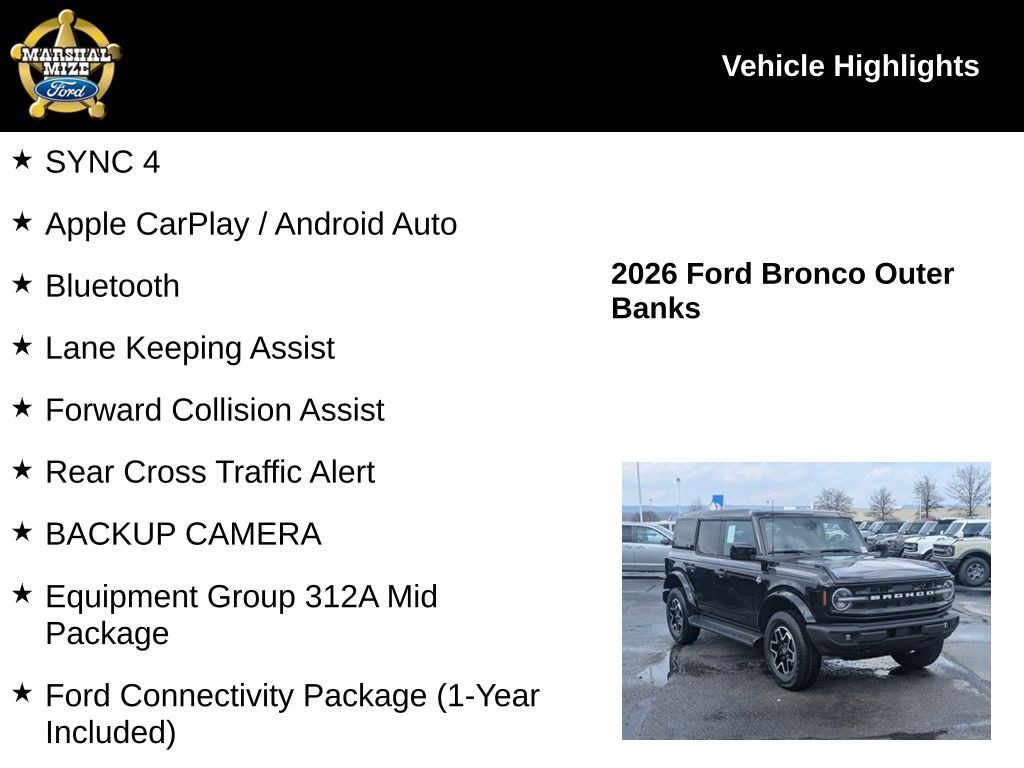 New 2026 Ford Bronco Outer Banks SUV