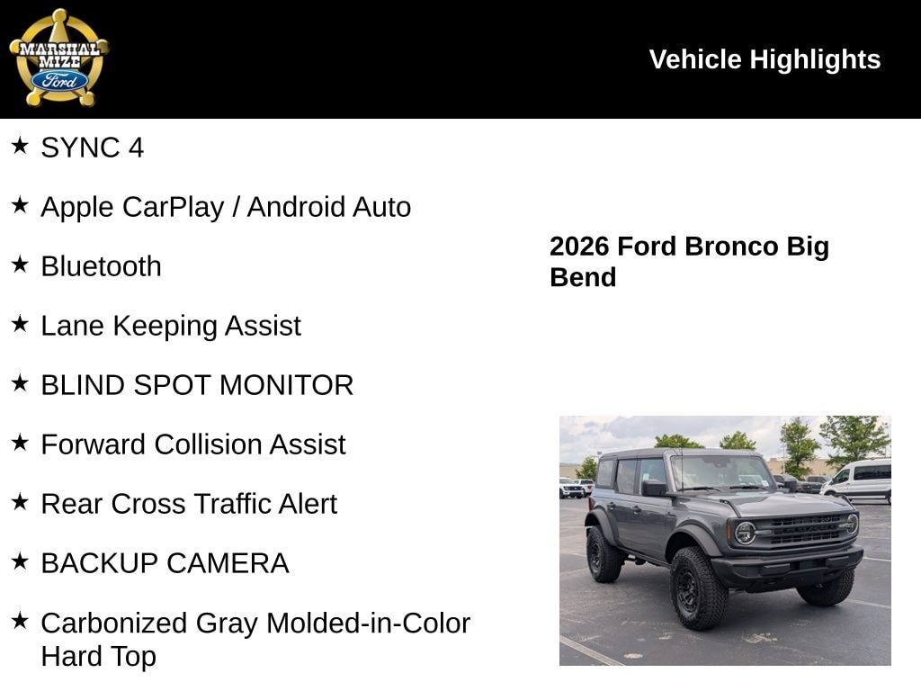 New 2026 Ford Bronco Big Bend SUV