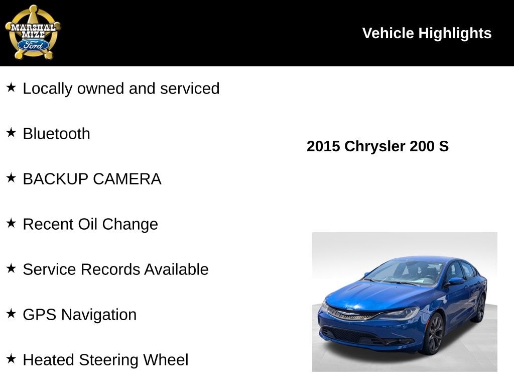 Used 2015 Chrysler 200 S with VIN 1C3CCCBG9FN551866 for sale in Chattanooga, TN