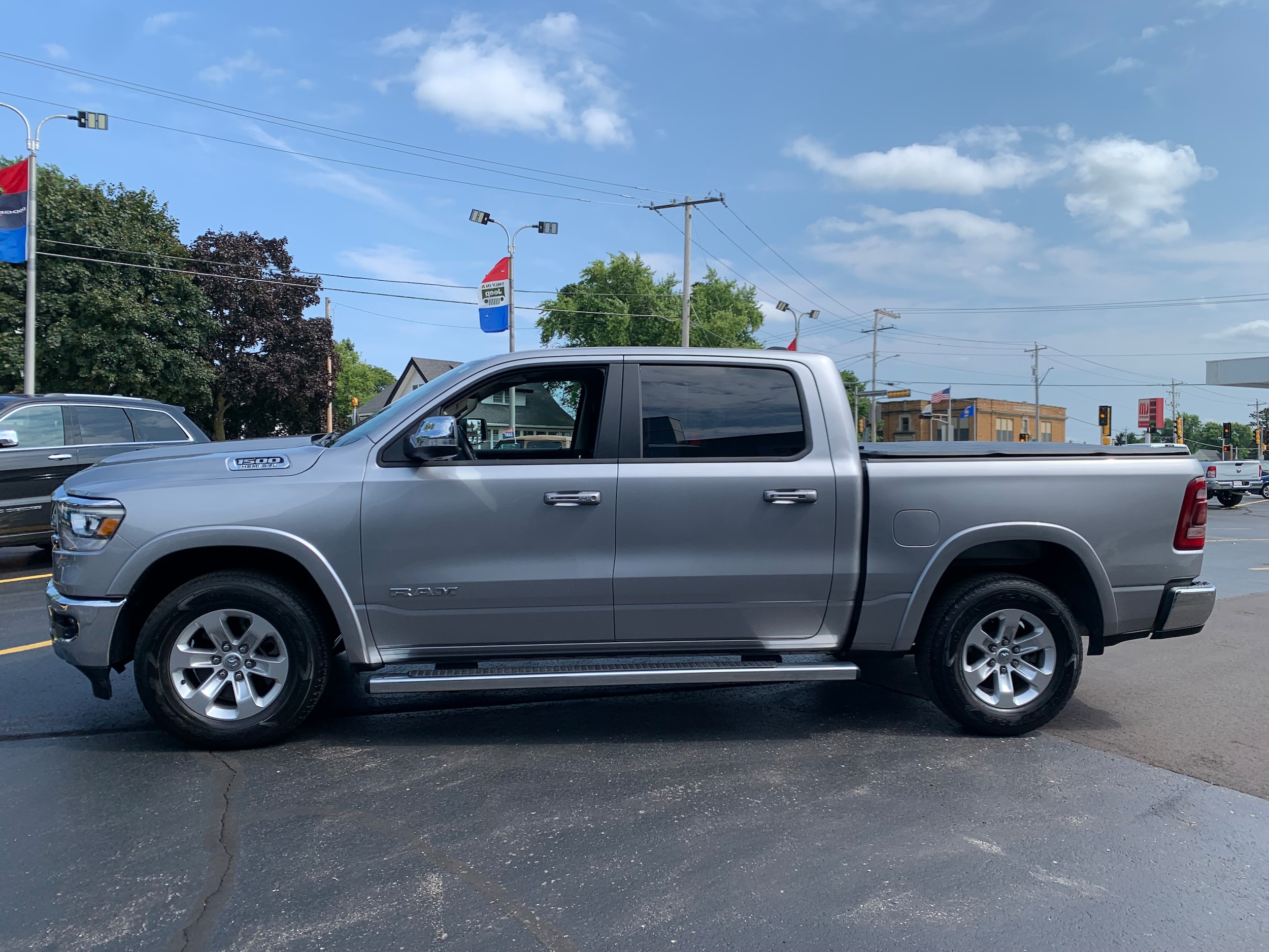 Used 2021 RAM Ram 1500 Pickup Laramie with VIN 1C6SRFJT2MN681529 for sale in Union Grove, WI