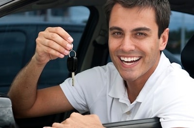 Man with Certified Pre Owned Car
