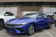 New 2026 Hyundai Elantra Hybrid Blue Sedan