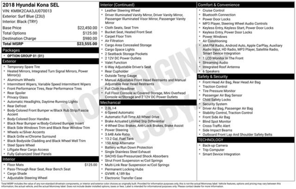 Used 2018 Hyundai Kona SEL SUV