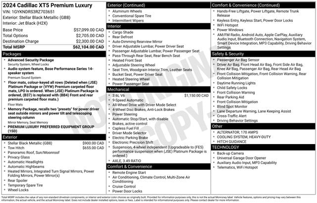 2024 Cadillac XT5 Premium Luxury AWD