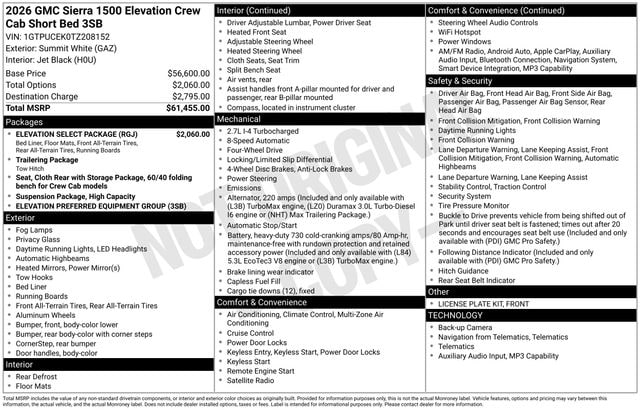2026 GMC Sierra 4WD Crew Cab Short Box Elevation's photo