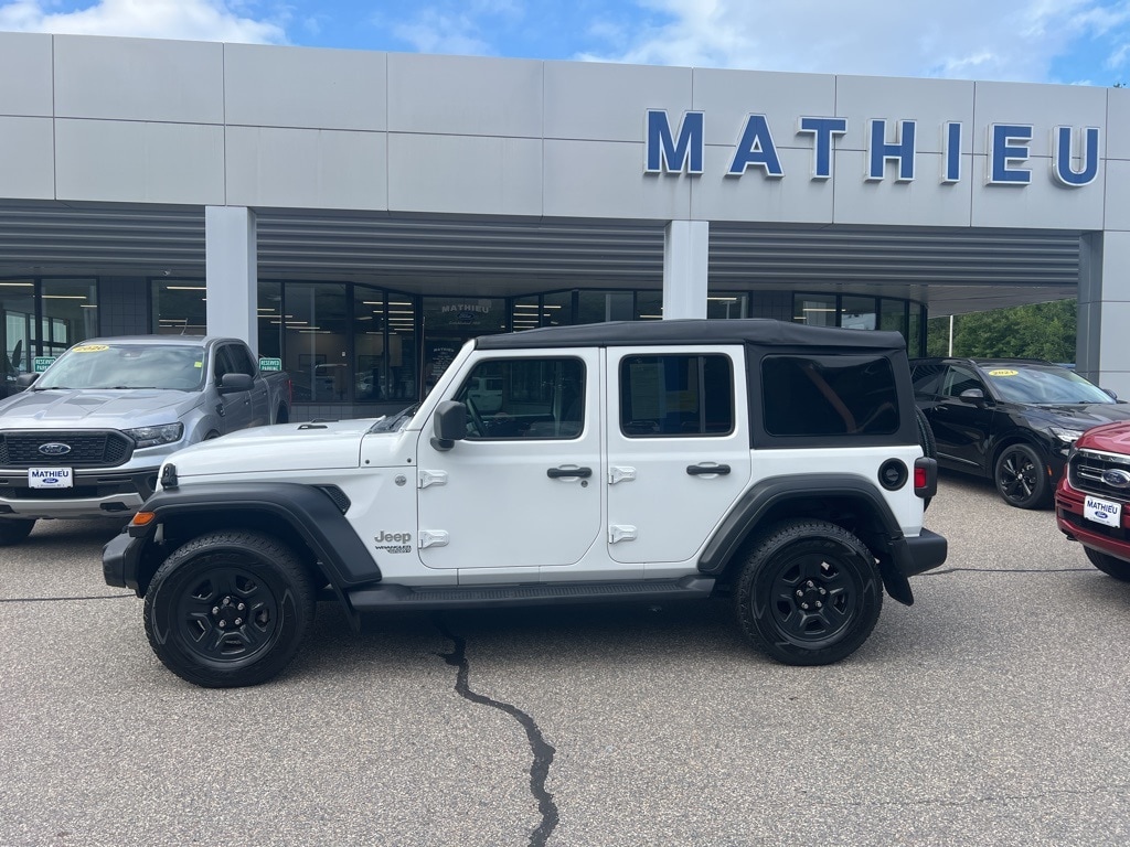 Used 2021 Jeep Wrangler Unlimited Sport with VIN 1C4HJXDG0MW596648 for sale in Winchendon, MA