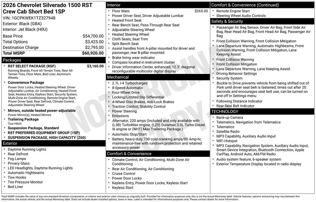 New 2026 Chevrolet Silverado 1500 RST Truck