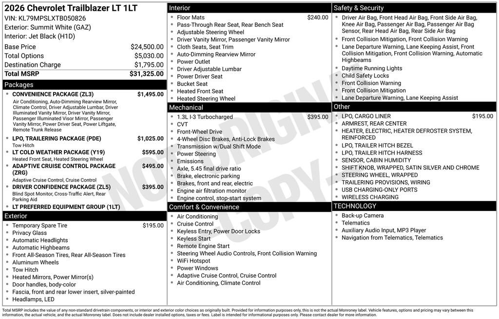 New 2026 Chevrolet Trailblazer LT SUV