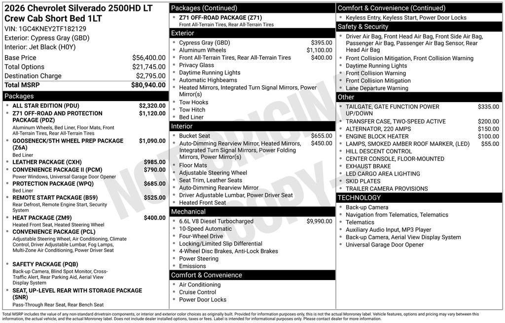 New 2026 Chevrolet Silverado 2500 HD LT Truck