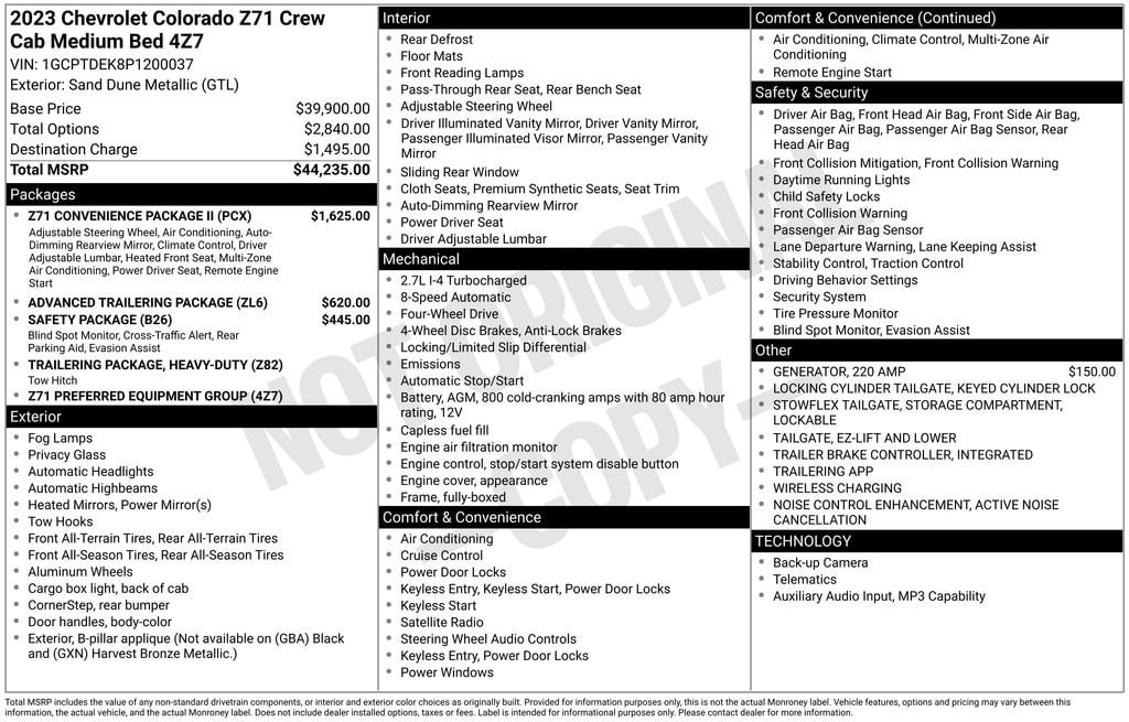 Used 2023 Chevrolet Colorado Z71 Truck Crew Cab