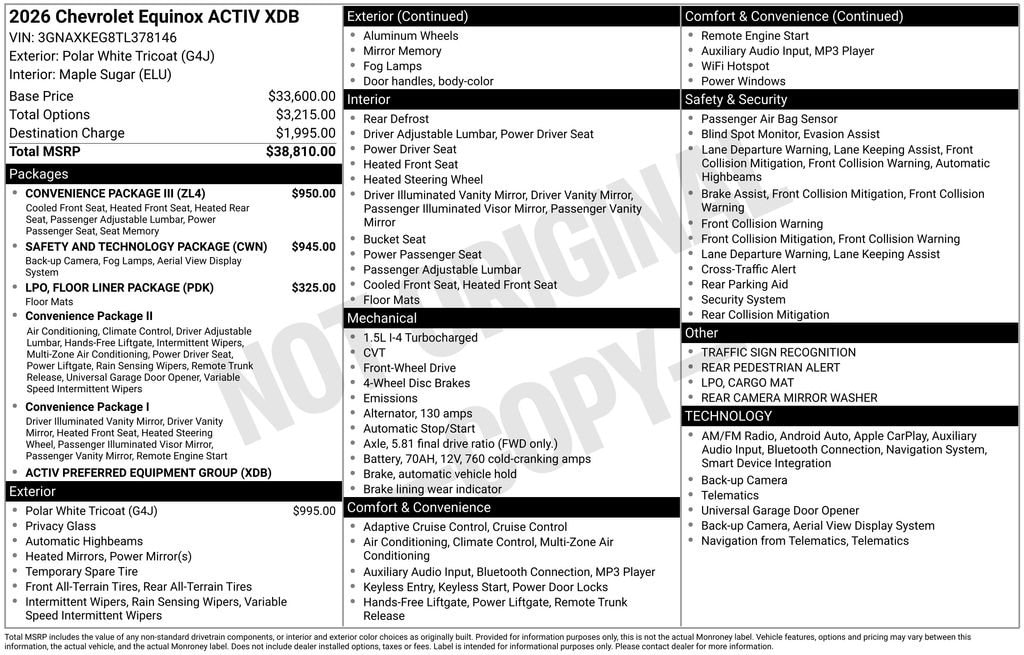 New 2026 Chevrolet Equinox Activ SUV