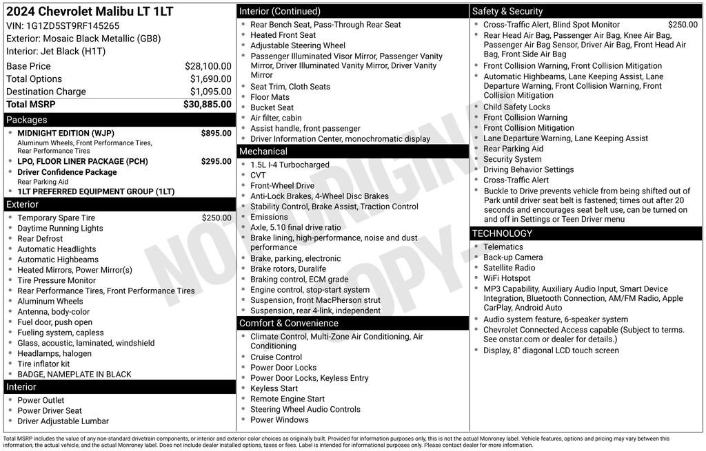 Used 2024 Chevrolet Malibu 1LT Sedan