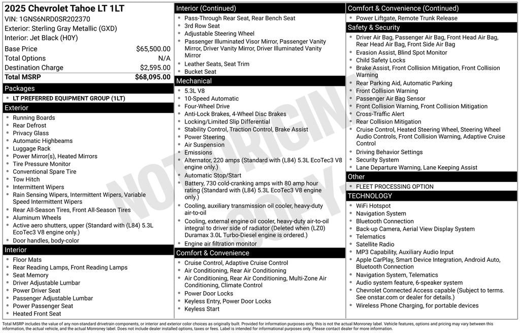 Used 2025 Chevrolet Tahoe LT SUV