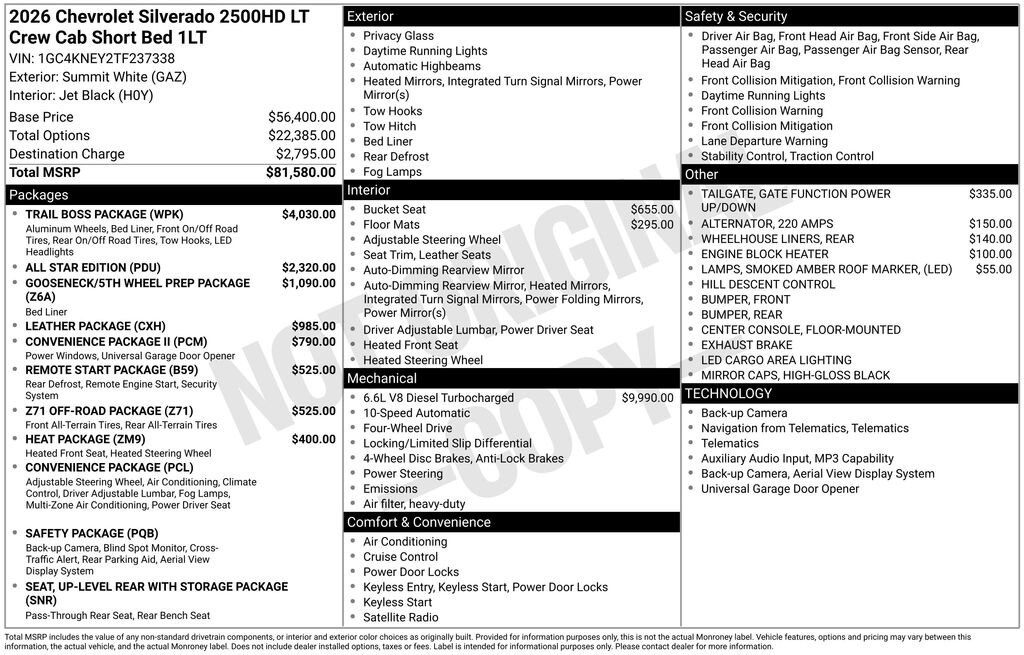 New 2026 Chevrolet Silverado 2500 HD LT Truck