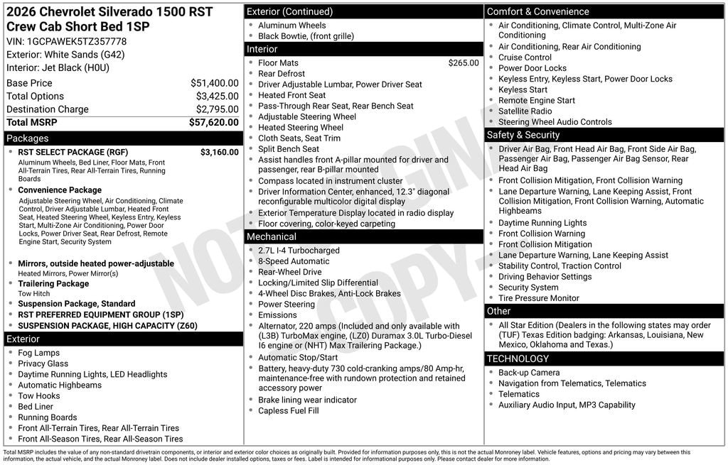New 2026 Chevrolet Silverado 1500 RST Truck