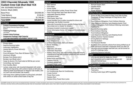 2022 Chevrolet Silverado 1500 Custom Truck Crew Cab