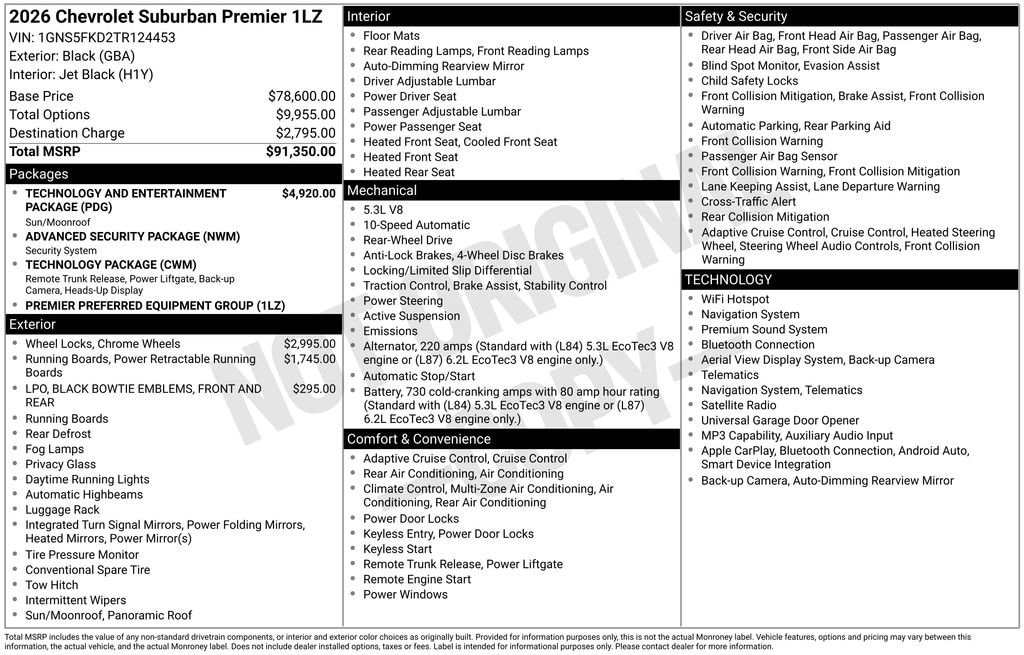 New 2026 Chevrolet Suburban Premier SUV