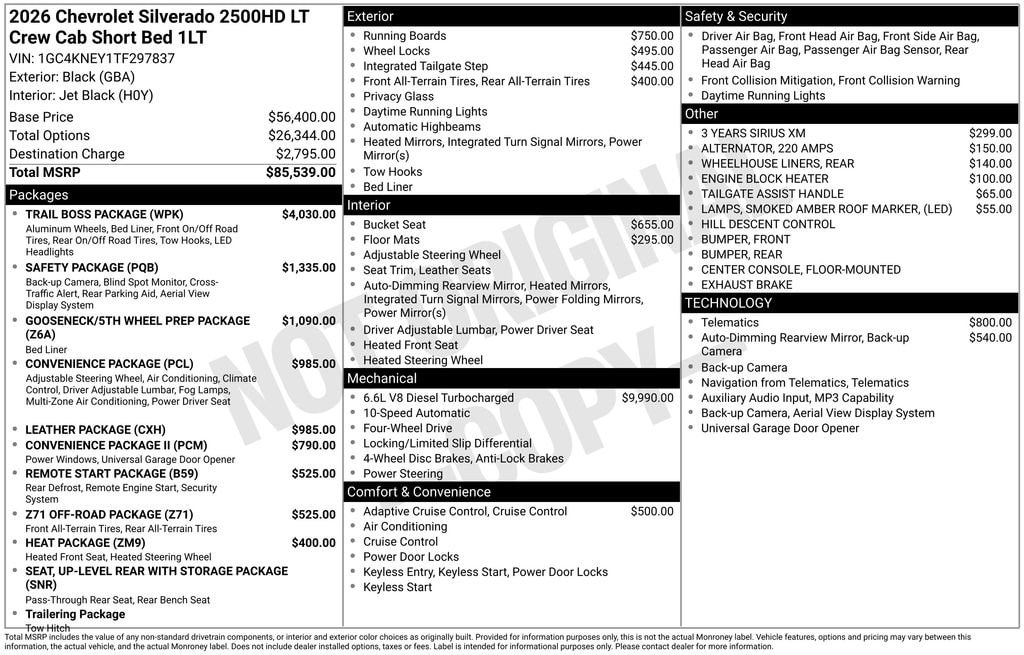 New 2026 Chevrolet Silverado 2500 HD LT Truck