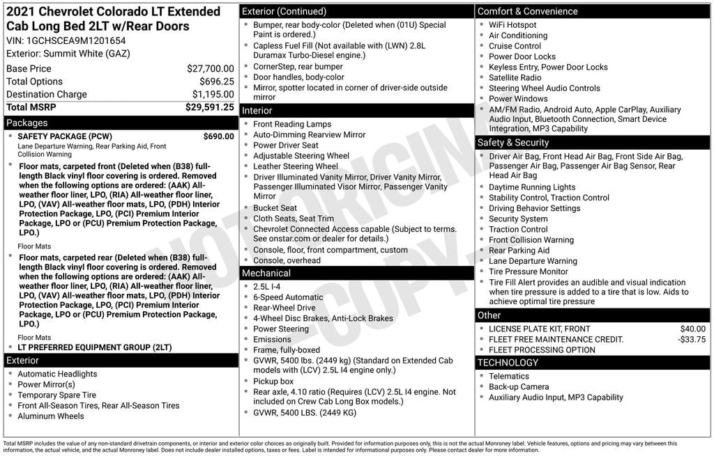 2021 Chevrolet Colorado Truck Extended Cab 