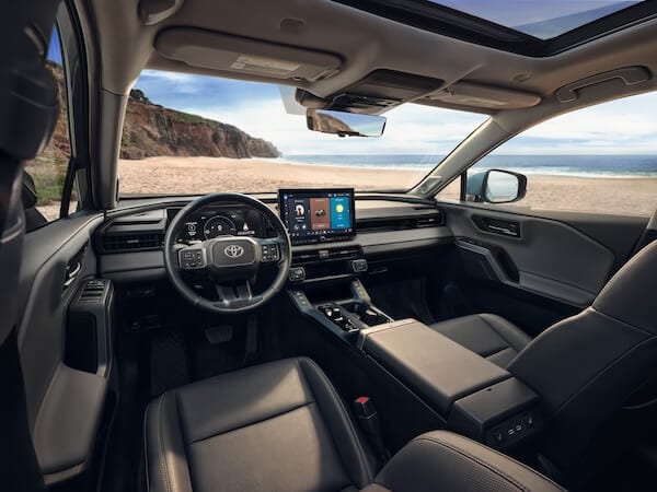 2026 Toyota RAV4 interior with digital dashboard and touchscreen infotainment system
