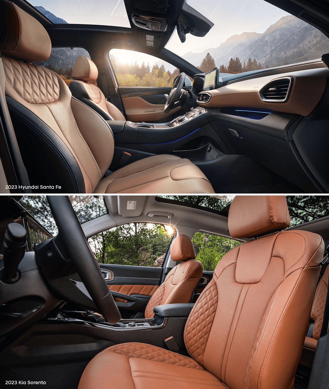 Kia Sorento vs. Hyundai Santa Fe Dimensions and Cargo Space