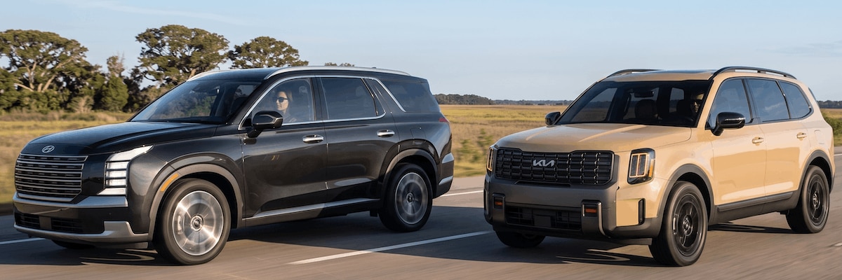 2026 Hyundai Palisade vs 2027 Kia Telluride Front Exterior Design Comparison