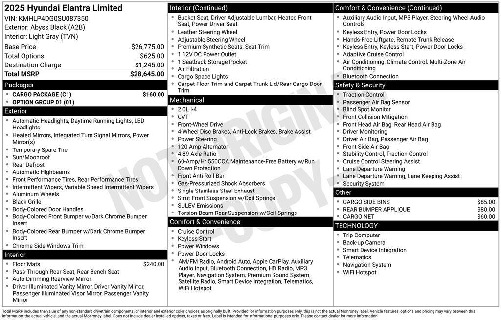 New 2025 Hyundai Elantra Limited Sedan