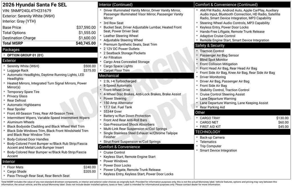 New 2026 Hyundai Santa Fe SEL SUV