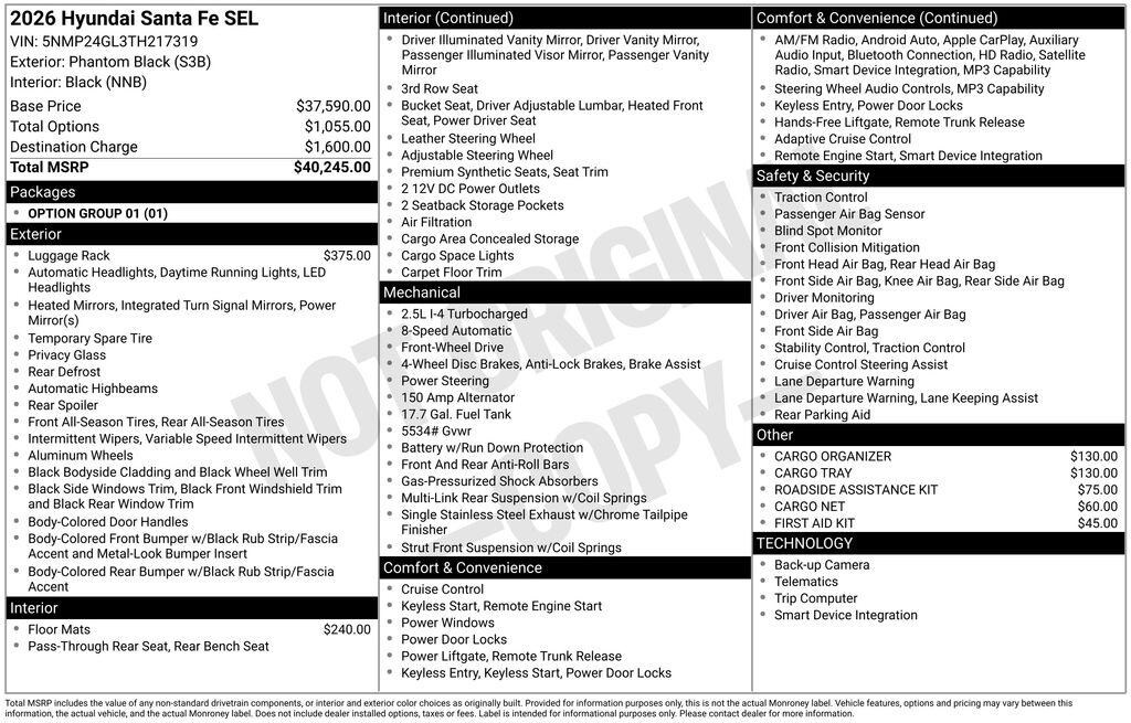New 2026 Hyundai Santa Fe SEL SUV