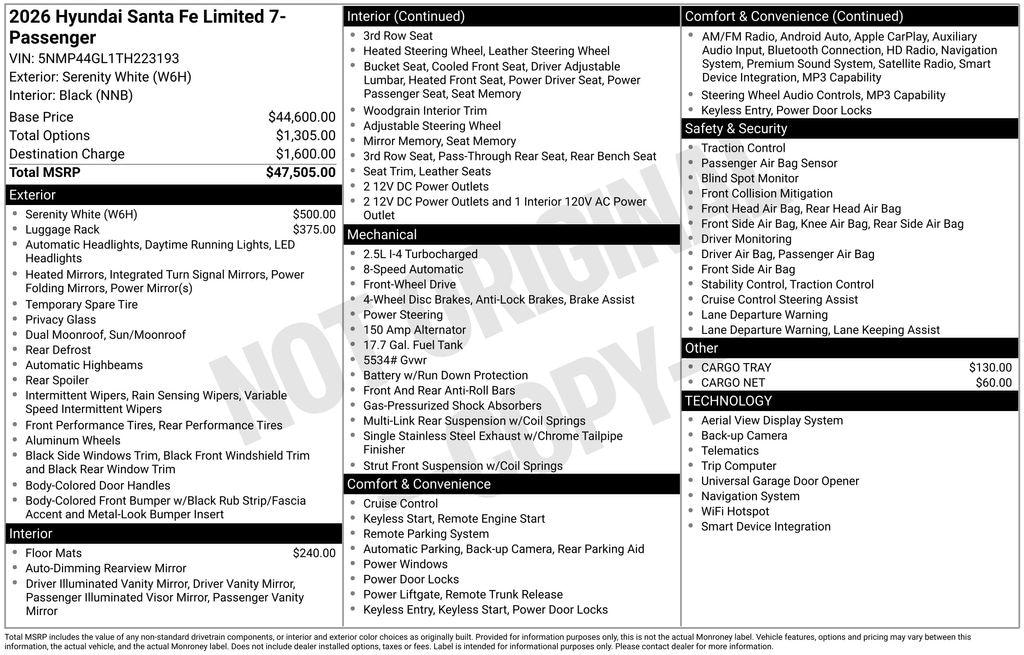 New 2026 Hyundai Santa Fe Limited SUV