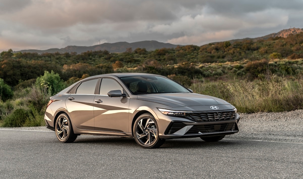 2026 Hyundai Elantra parked on the side of the road.