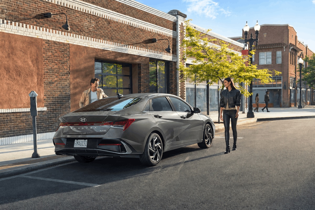 2026 Hyundai Elantra Hybrid parked on a city street