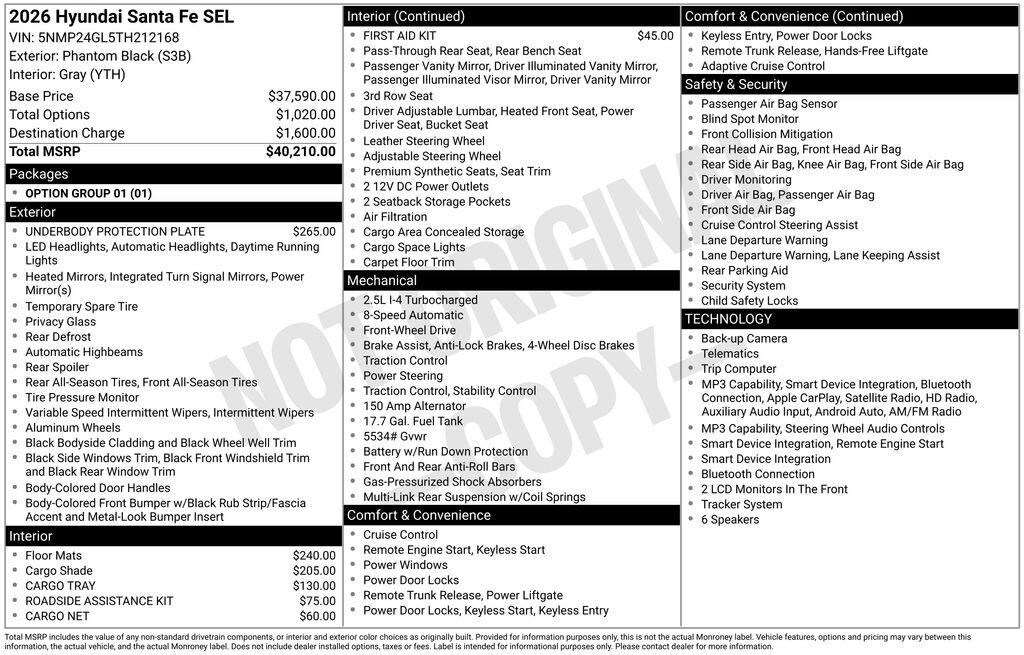 New 2026 Hyundai Santa Fe SEL SUV