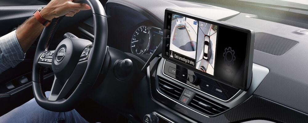 2026 Nissan Altima Around View Monitor displayed on the available 12.3-inch touchscreen
