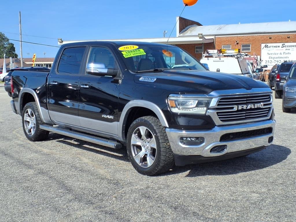 Used 2021 RAM Ram 1500 Pickup Laramie with VIN 1C6SRFJT4MN798626 for sale in Williamston, NC