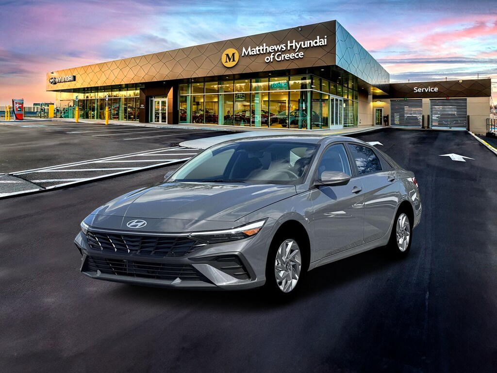 New 2026 Hyundai Elantra Hybrid Blue Sedan