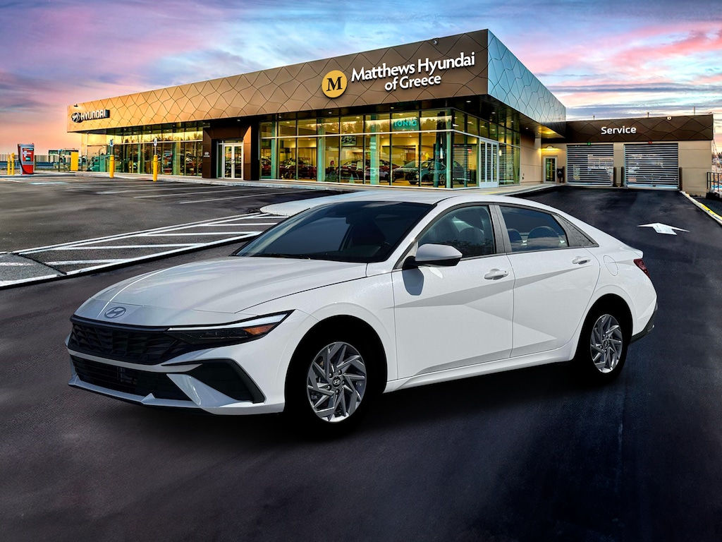 New 2026 Hyundai Elantra Hybrid Blue Sedan