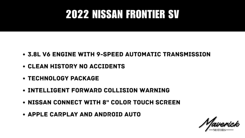 Used 2022 Nissan Frontier SV Crew Cab 4x2 Auto Truck